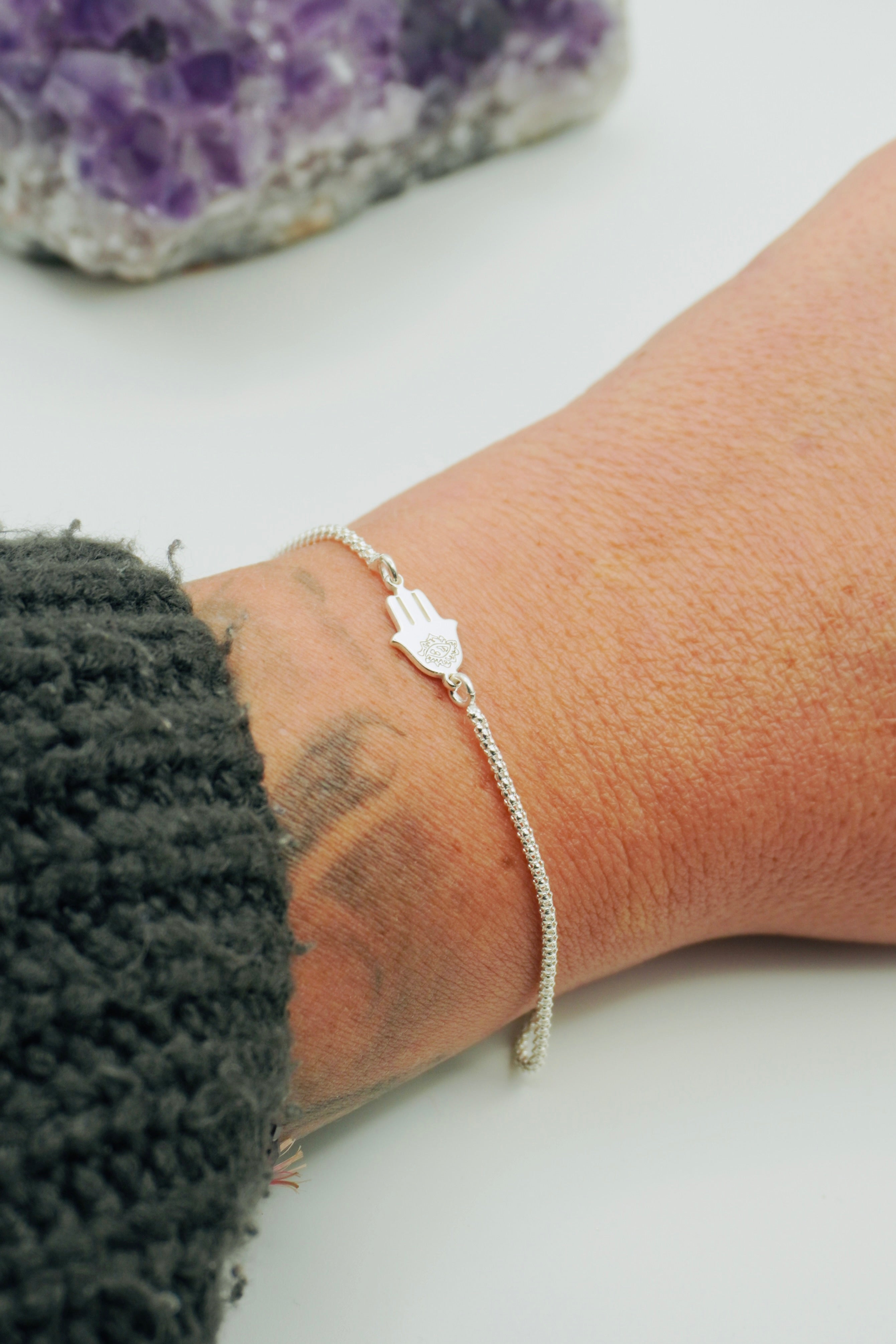 PULSERA MANO FATIMA PLATA