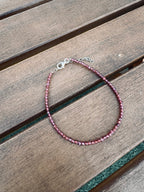 PULSERA FACETADA GRANATE PLATA | PASIÓN | CORAJE