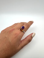 ANILLO CITRINO Y AMATISTA AJUSTABLE