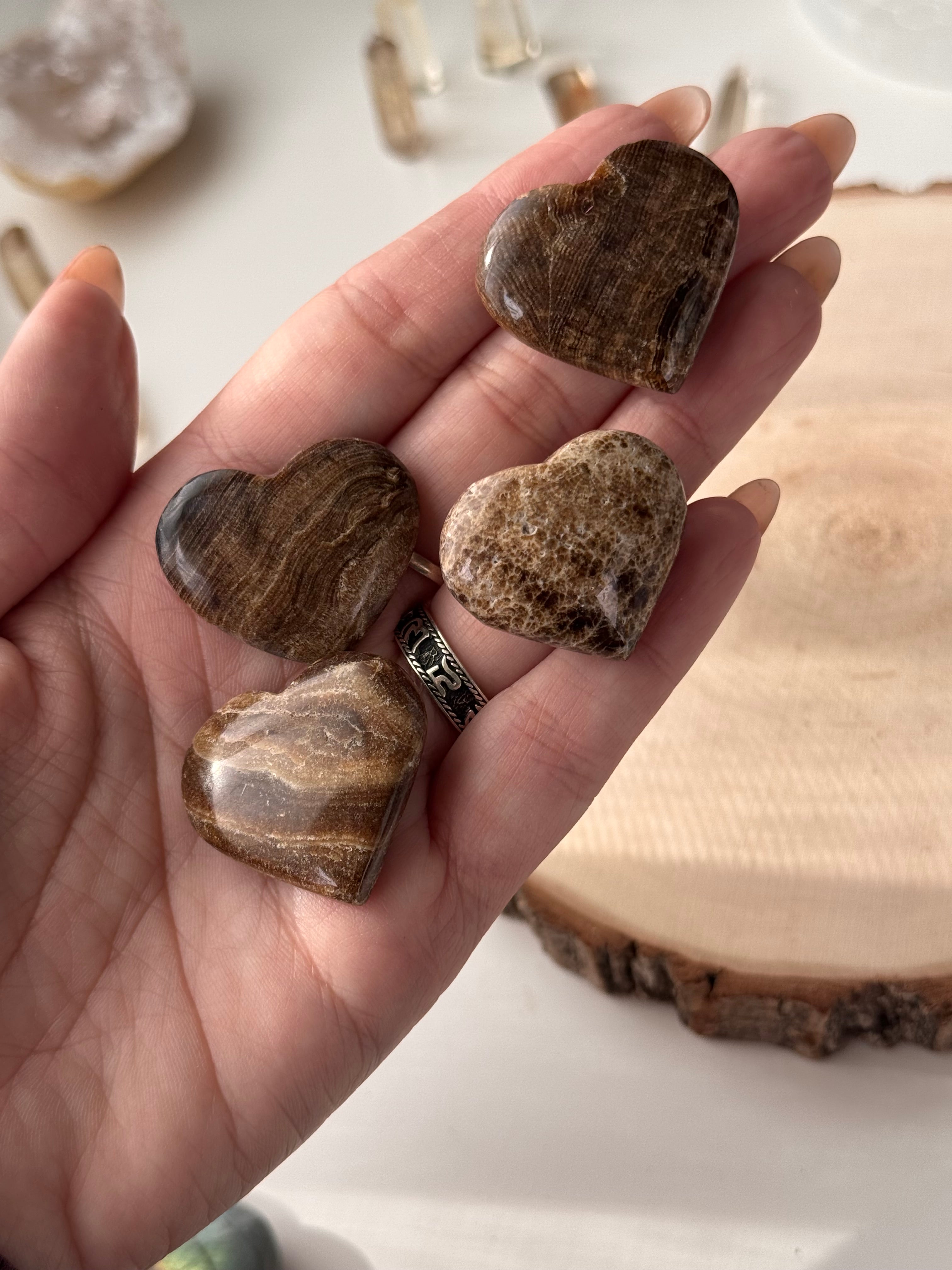 CORAZÓN CALCITA CHOCOLATE 30/40MM | CRECIMIENTO PERSONAL