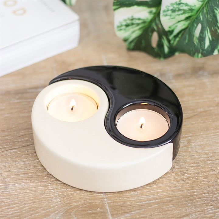 PORTA VELAS DOBLE YING YANG