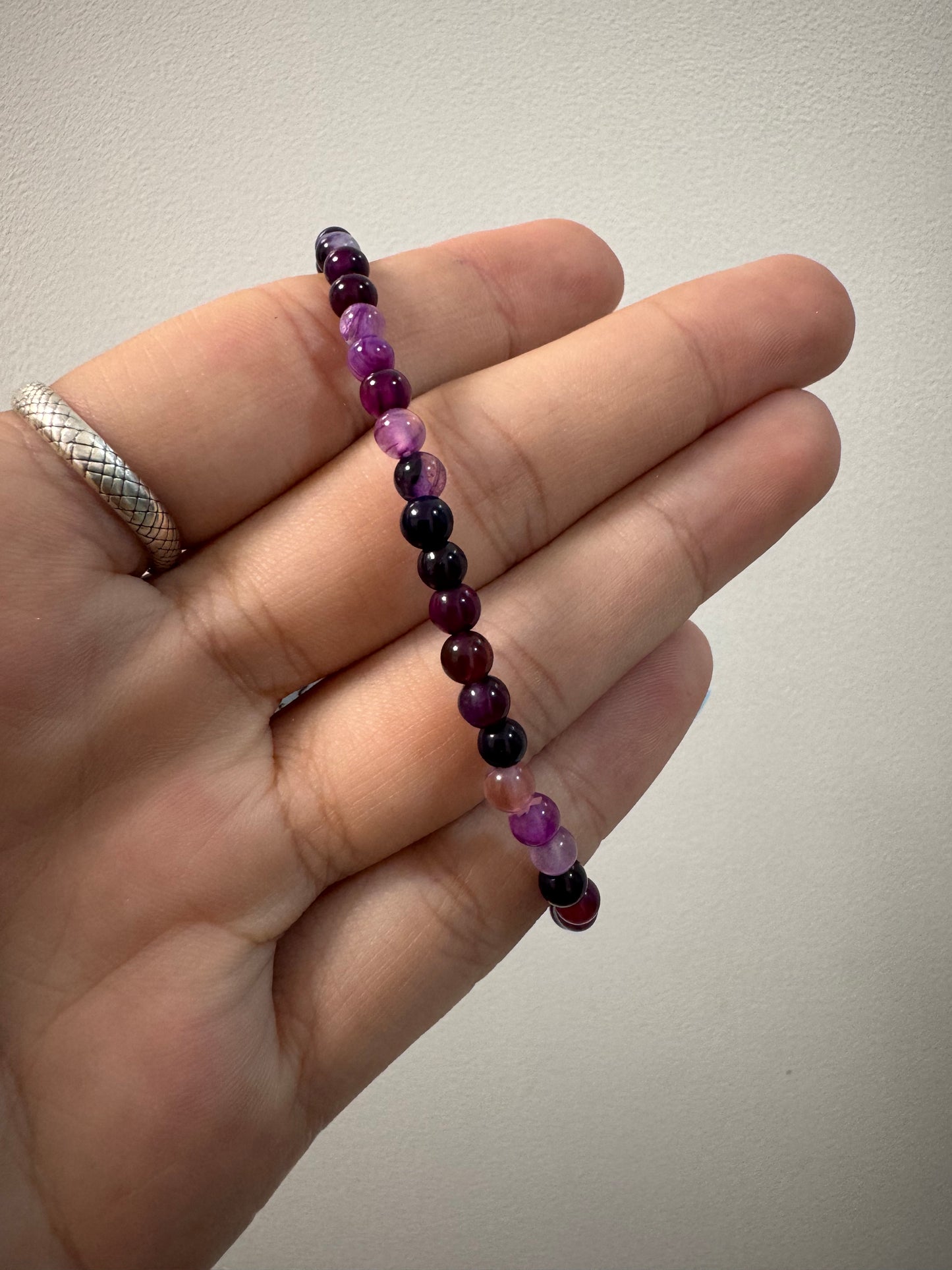 Pulsera 4mm Agata morada