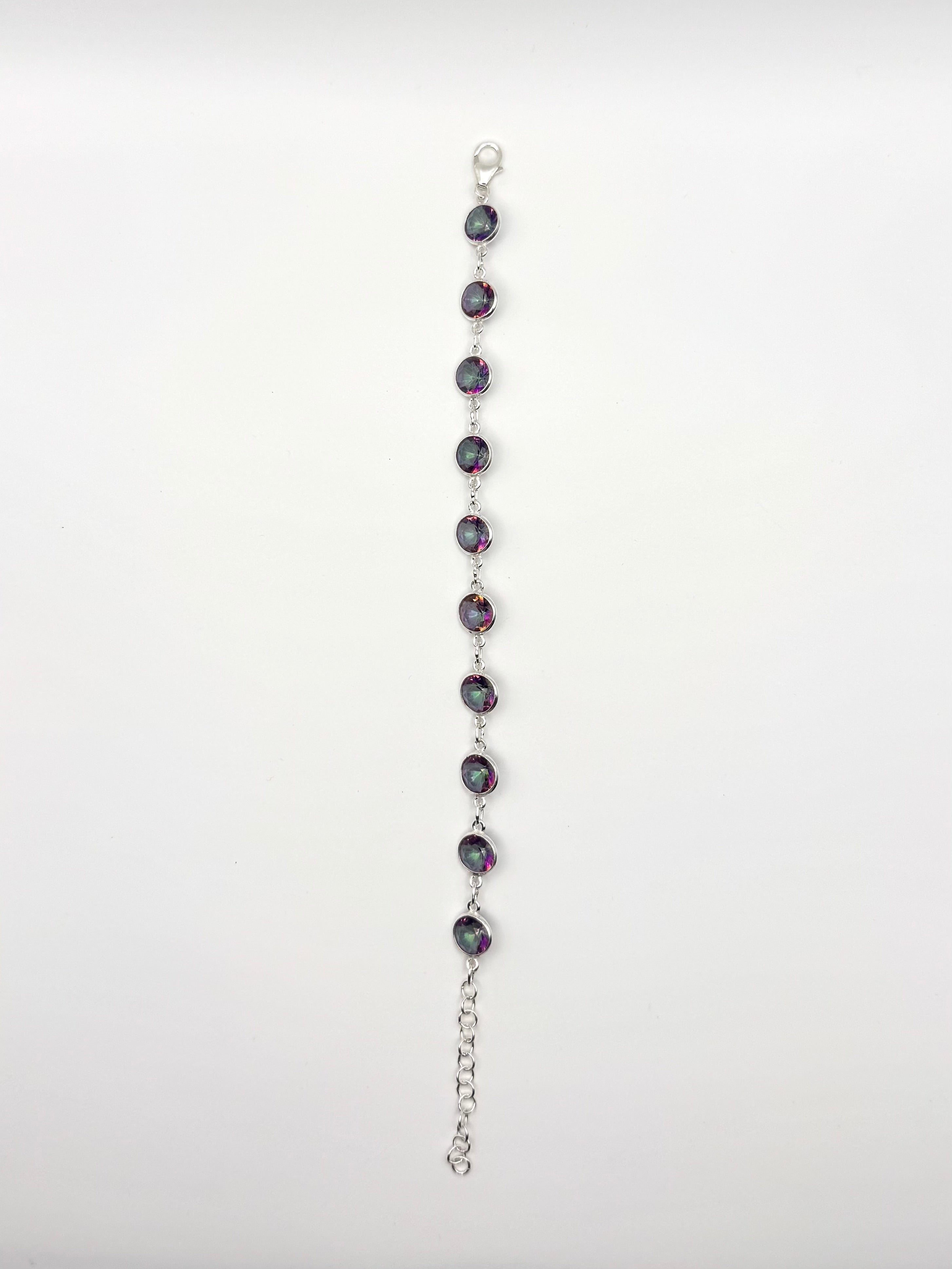 PULSERA TOPACIO MÍSTICO PLATA