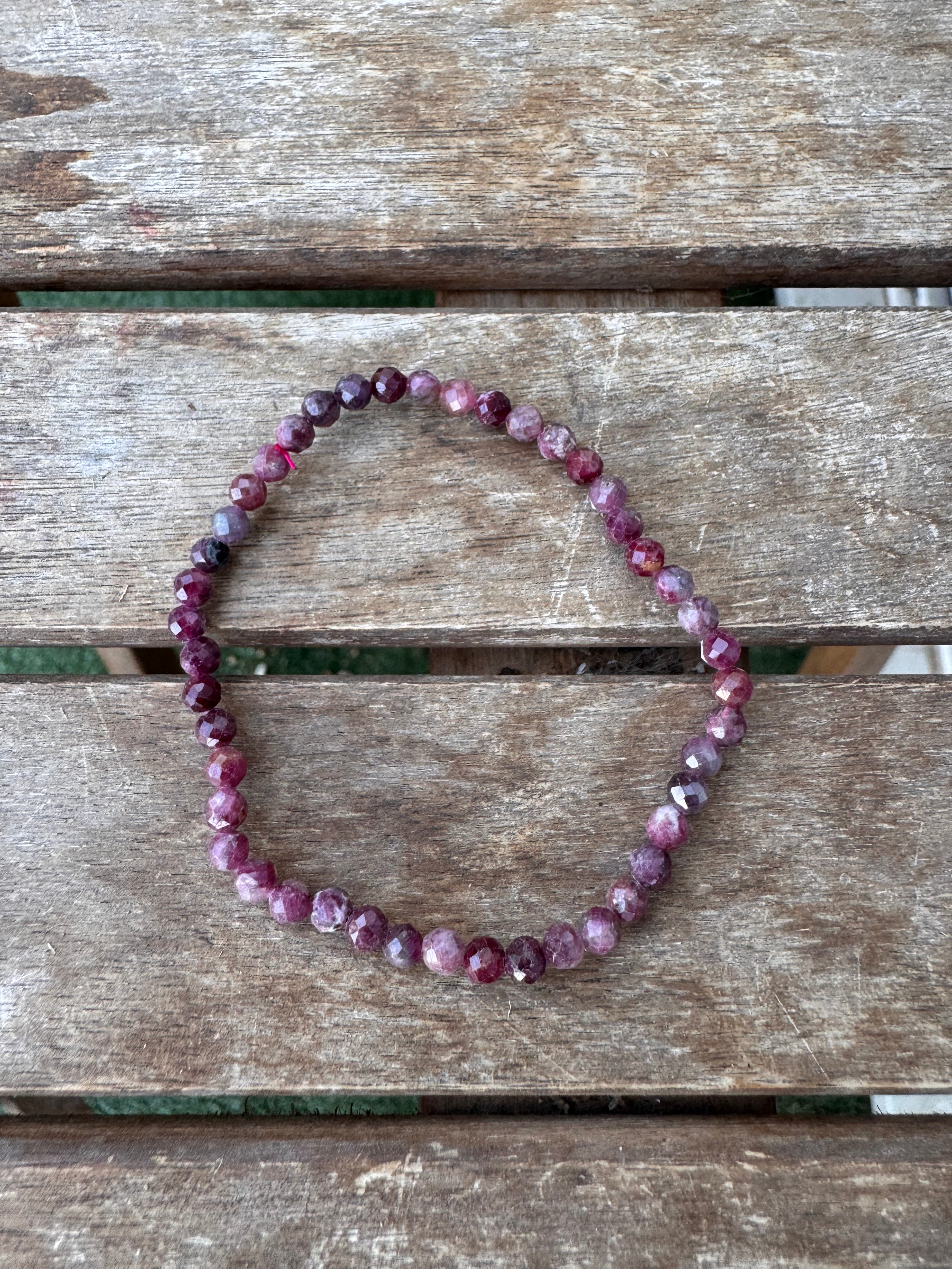 PULSERA FACETADA | TURMALINA ROSA 4MM
