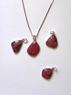 COLGANTE RODONITA PLATA  FACETADO