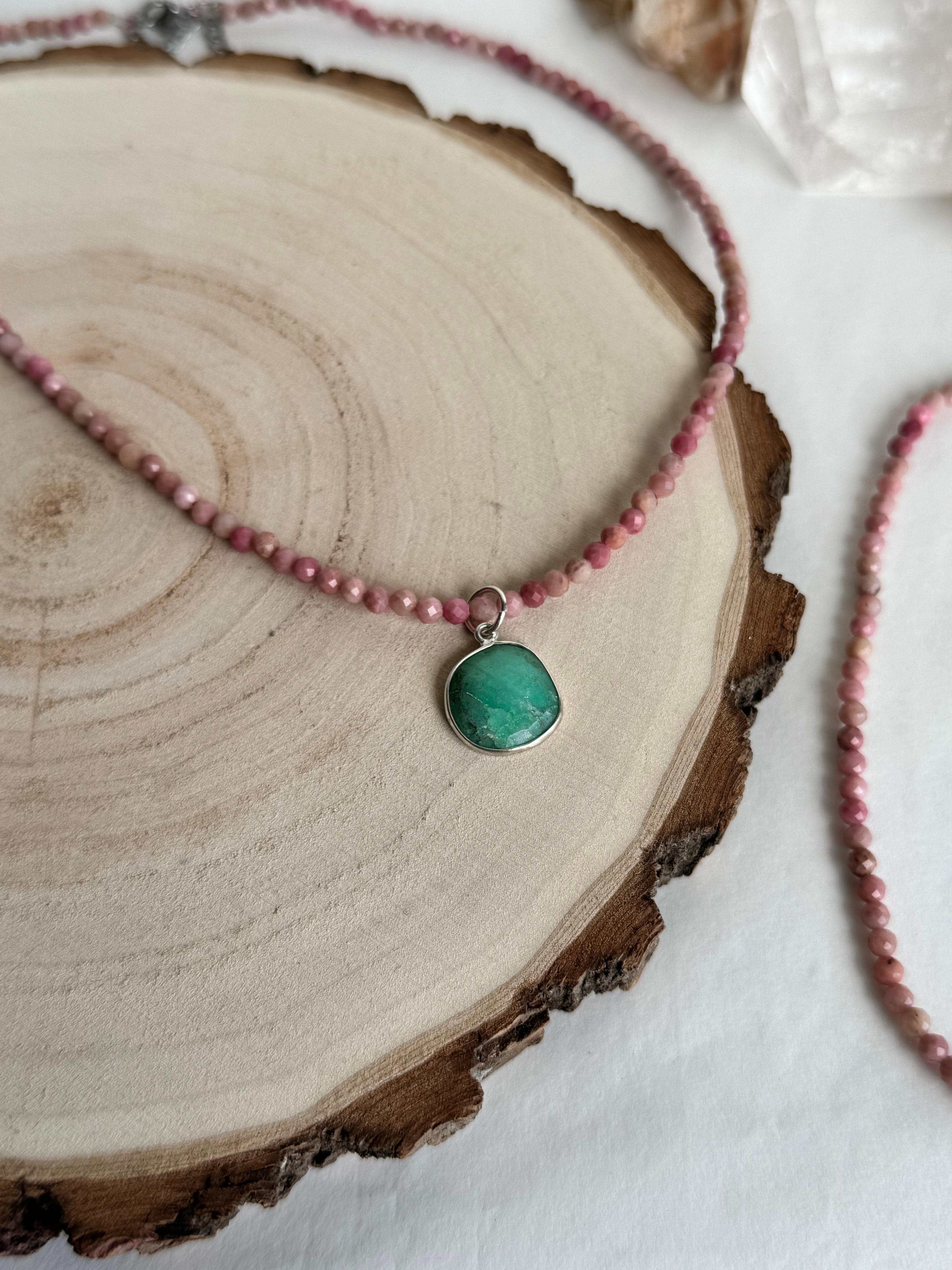 COLLAR SANAR Y RENACER | RODONITA Y CRISOPRASA