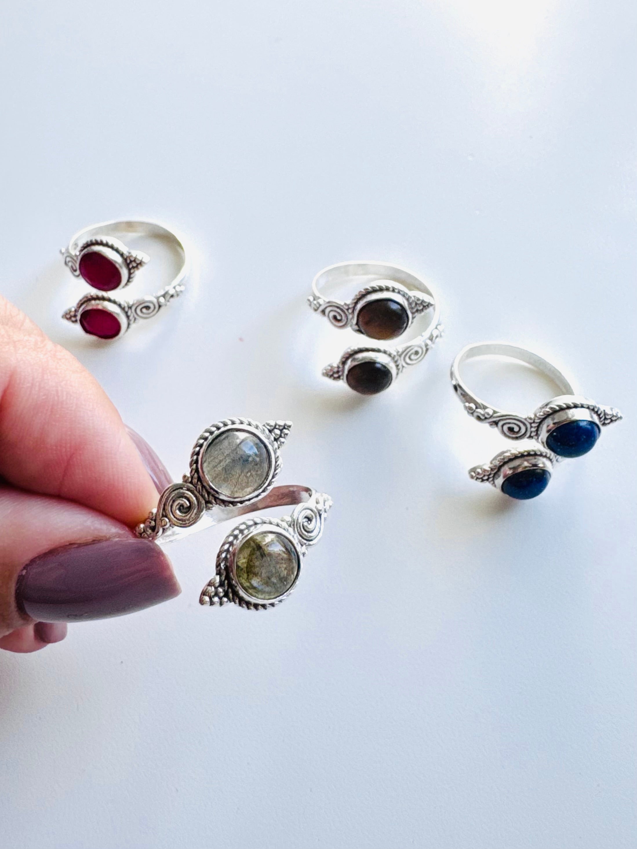 ANILLO DOBLE MINERAL AJUSTABLE