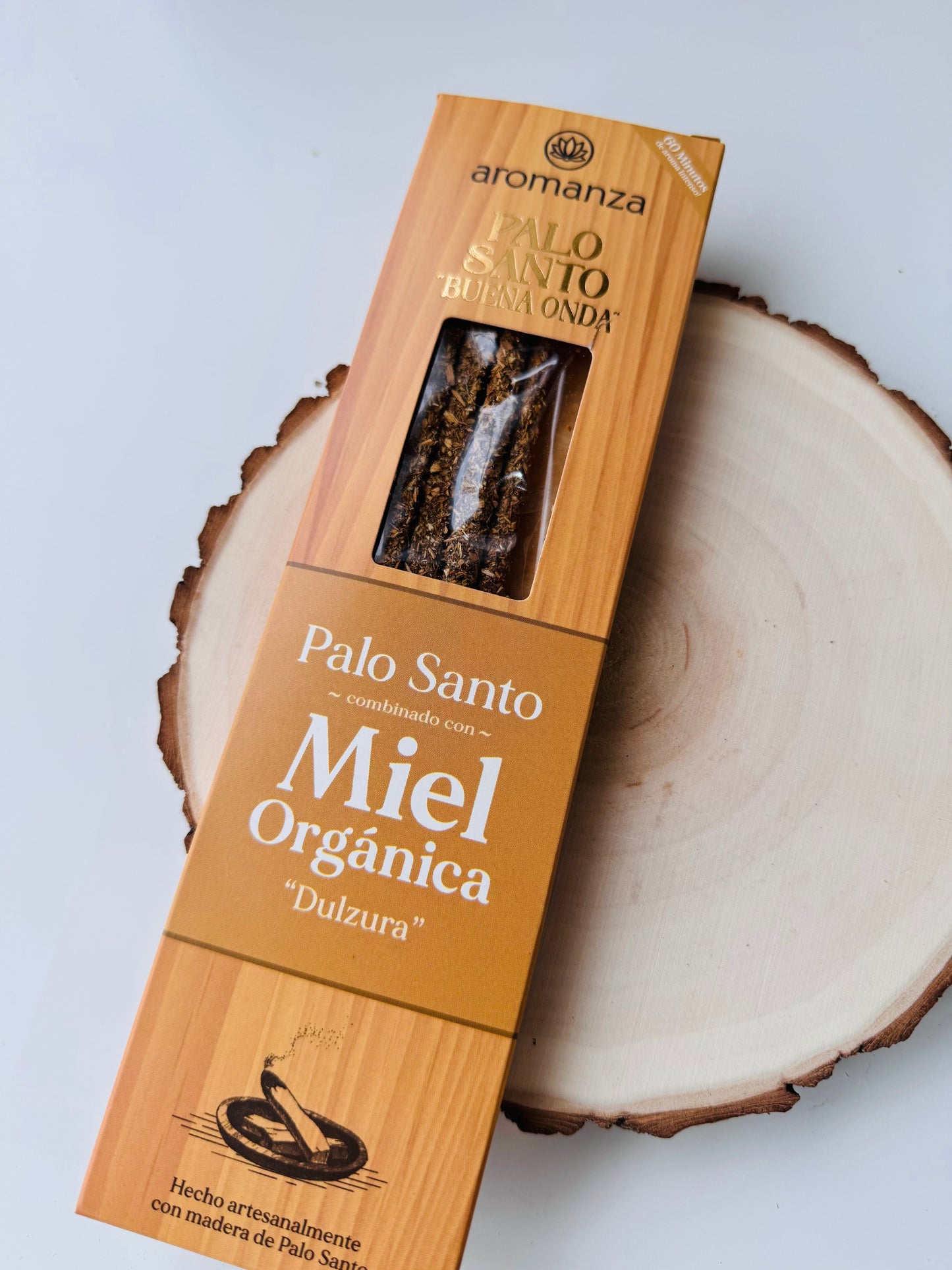 INCIENSO VARILLAS ORGÁNICO PALO SANTO BUENA ONDA | MIEL ORGÁNICA