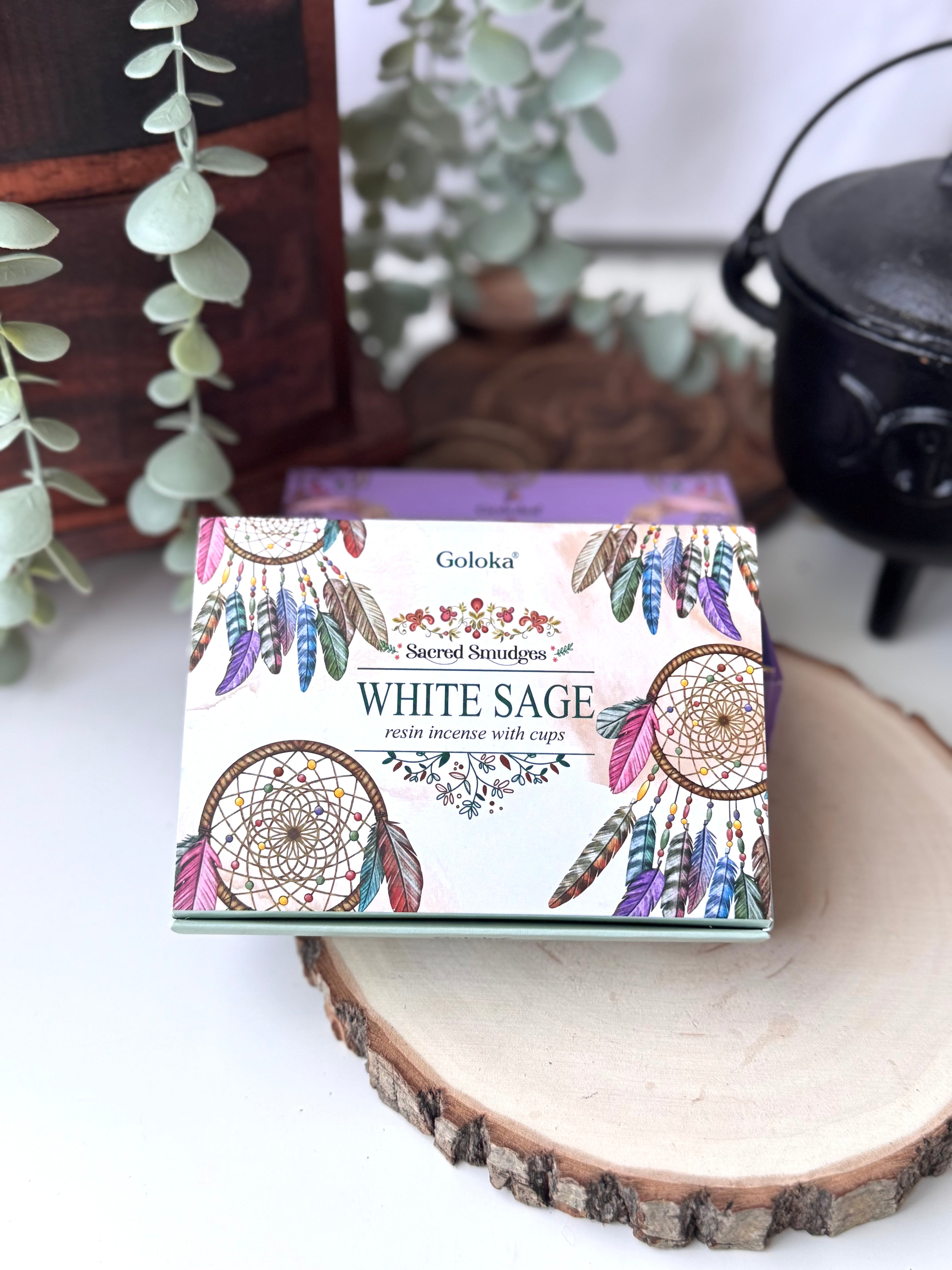 CAJA 6 COPAS DE CARBÓN CON RESINA | SALVIA BLANCA | PURIFICACIÓN