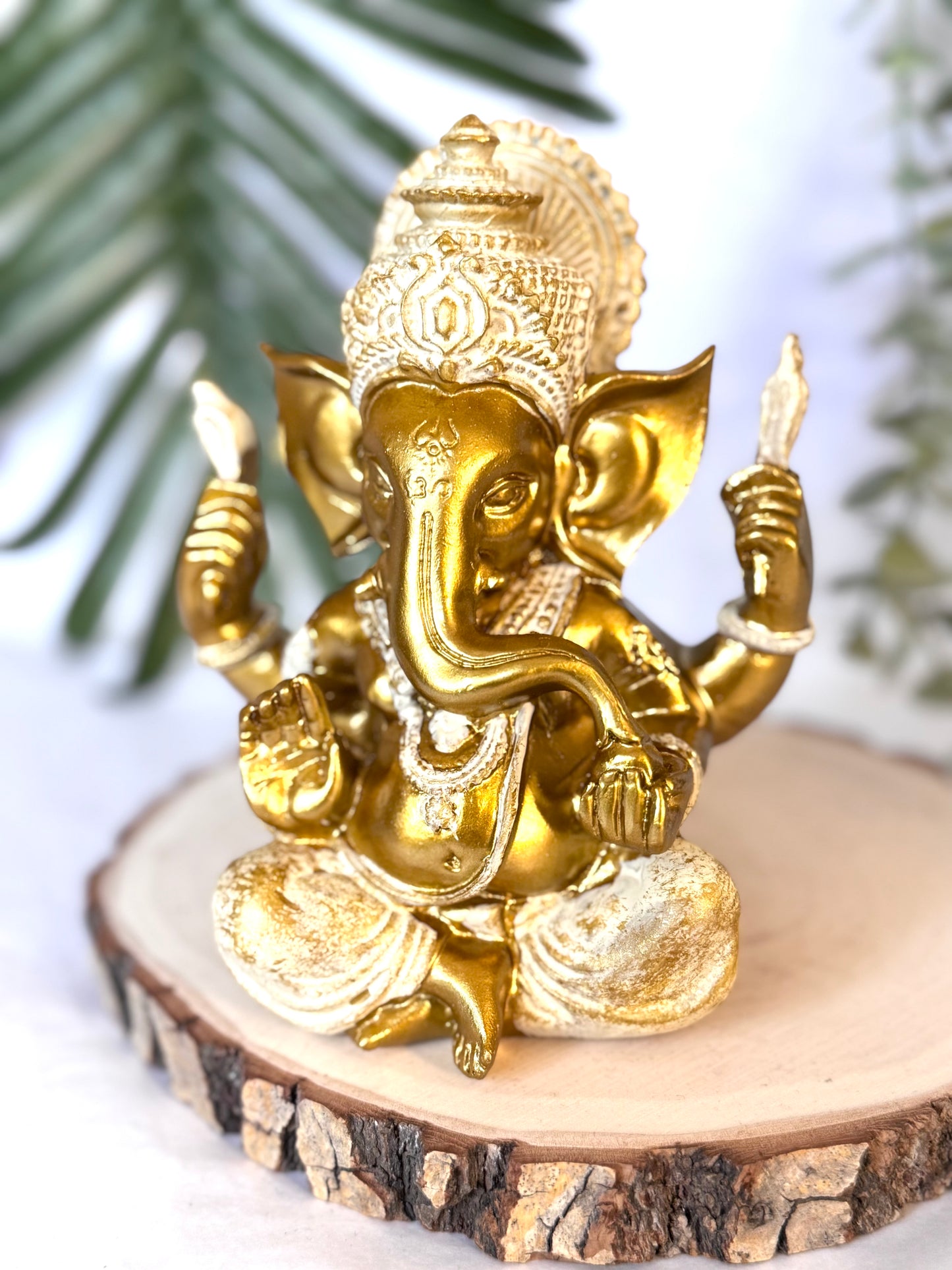 GANESHA DORADA Y MARFIL 14/15CM | ABRECAMINOS