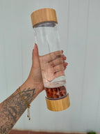 BOTELLA CRISTAL BAMBÚ + 1 BOLSA DE CHIPS 100g A ELEGIR