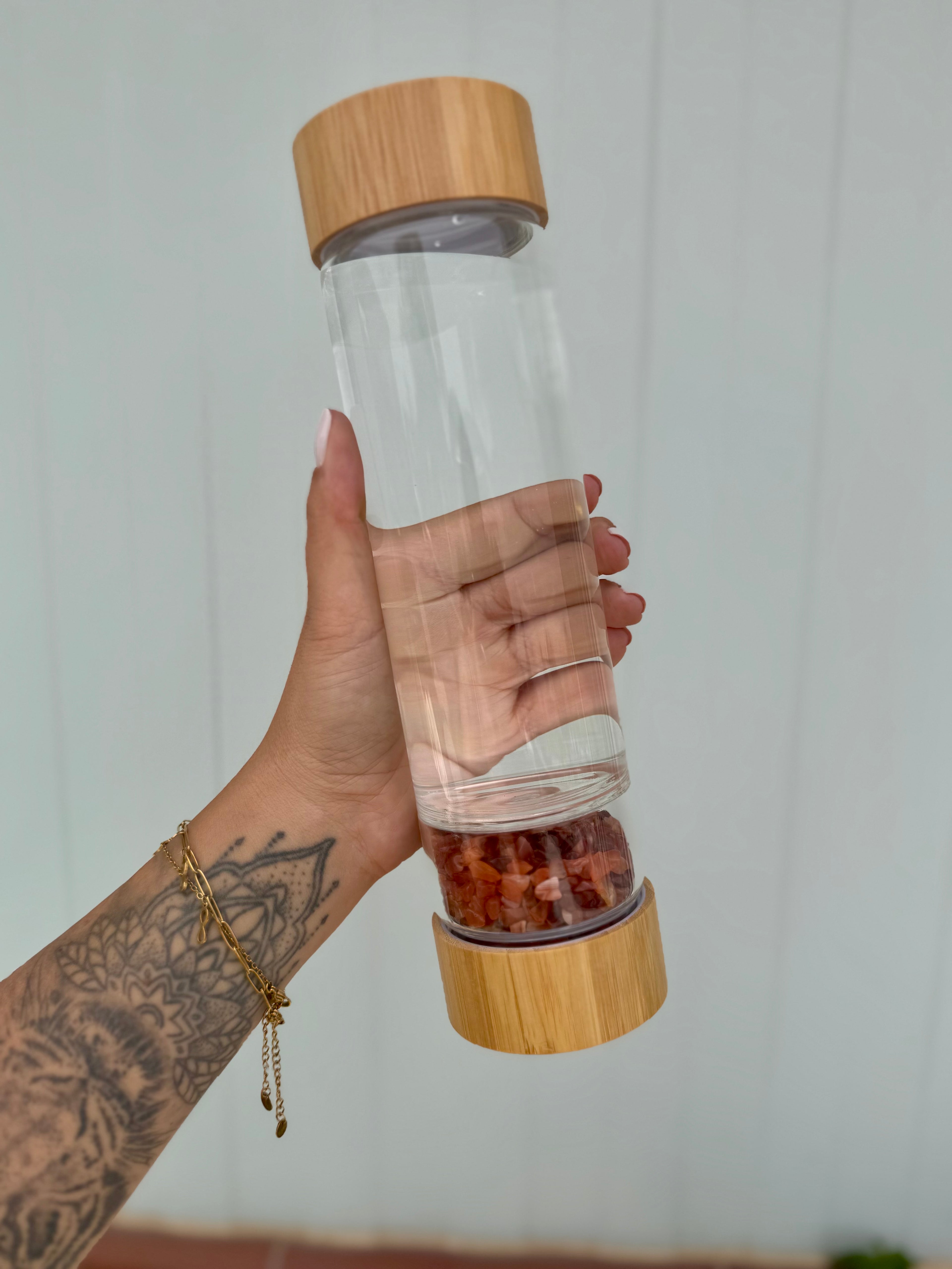 BOTELLA CRISTAL BAMBÚ + 1 BOLSA DE CHIPS 100g A ELEGIR