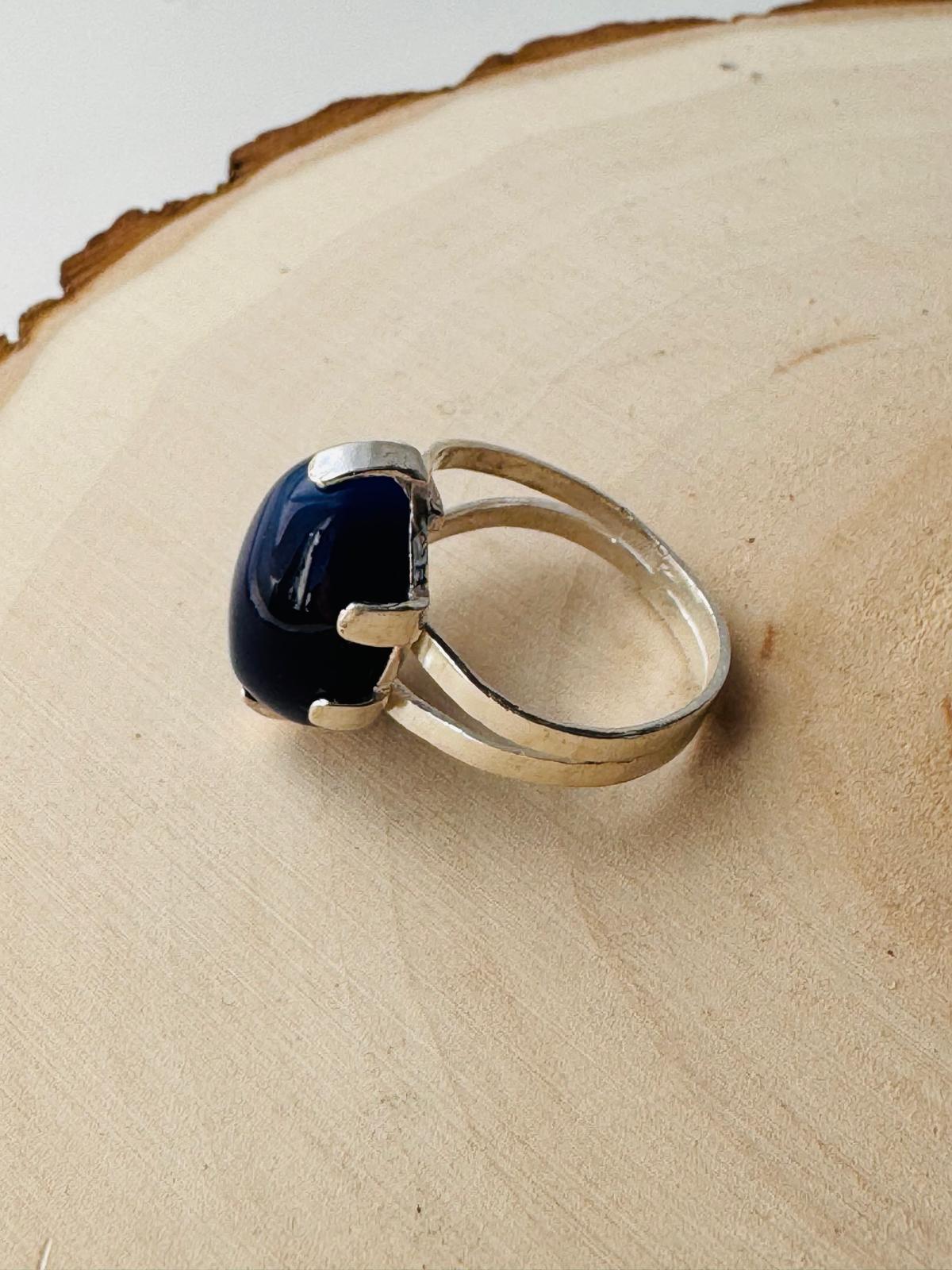 ANILLO DE PLATA AJUSTABLE ZAFIRO