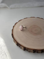 ANILLO AJUSTABLE PLATA DE LEY | CUARZO ROSA