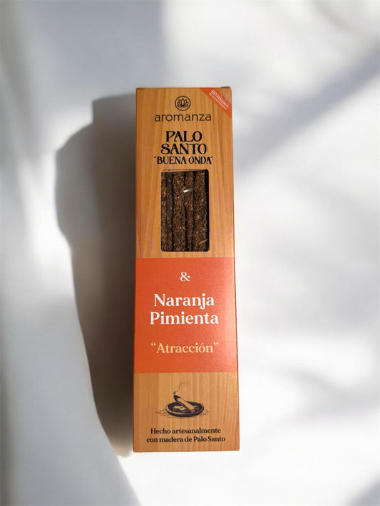 INCIENSO VARILLAS ORGÁNICO PALO SANTO BUENA ONDA | NARANJA PIMIENTA