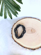 PULSERA COMBINADA | OBSIDIANA NEVADA Y ÓNIX | ALIVIO DEL ESTRÉS