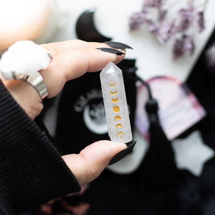 BOLSA TERCIOPELO PUNTA CUARZO FASES LUNARES