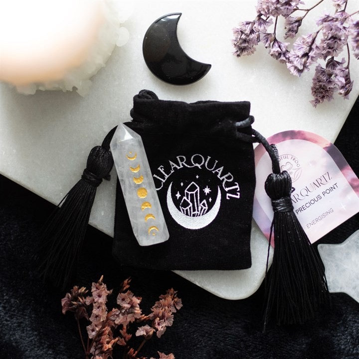 BOLSA TERCIOPELO PUNTA CUARZO FASES LUNARES