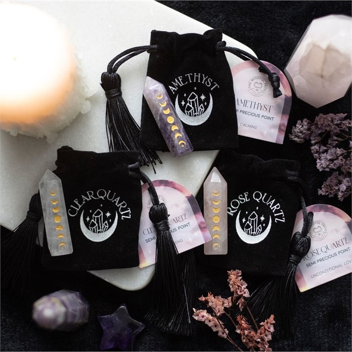 BOLSA TERCIOPELO PUNTA CUARZO FASES LUNARES