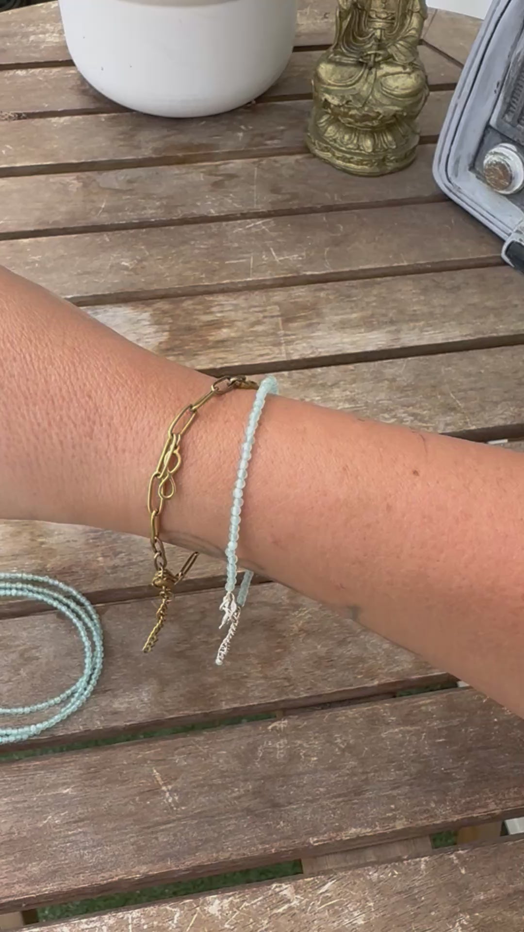 PULSERA FACETADA AGUAMARINA PLATA