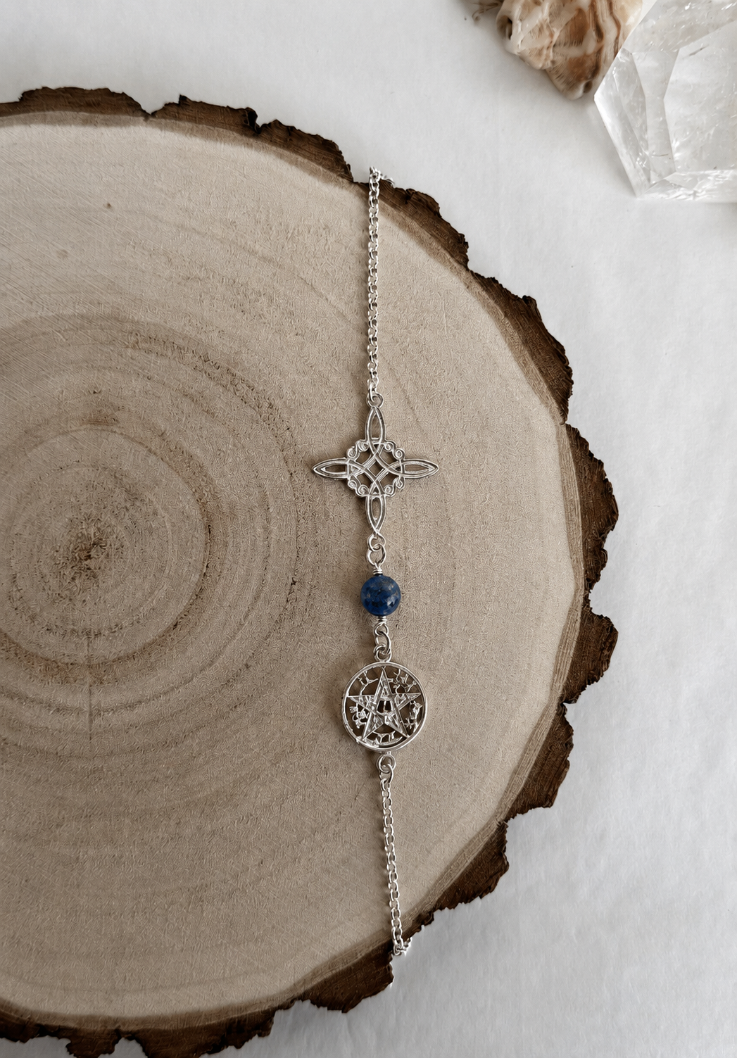 PULSERA DOBLE PROTECCION  ABRECAMINOS CON LAPISLAZULI